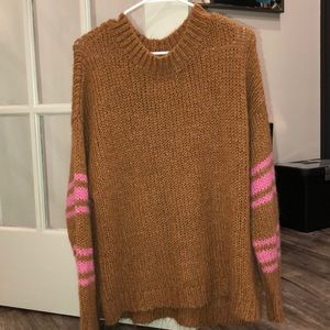 Aerie Burnt orange and pink striped sweater